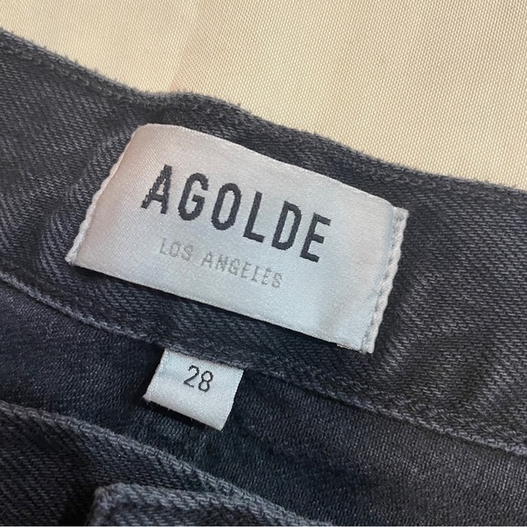 Agolde- Distressed Ripped Lana Straight Leg Jeans in Black Disorder Size 28 - Picture 9 of 10